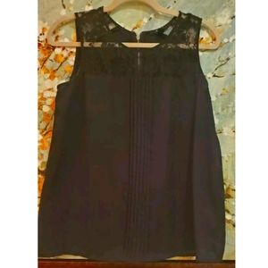Forever 21 Black Lace Chiffon Tank